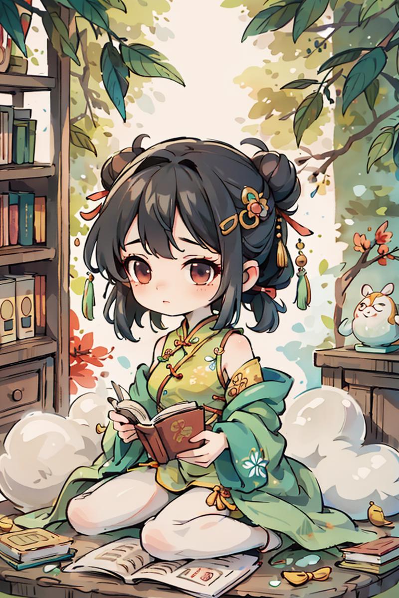 381013-1156021760-(masterpiece),(best quality), 1girl,chibi, full body,in style of blindbox, ((green Cheongsam)), sitting in a traditional Chinese.png